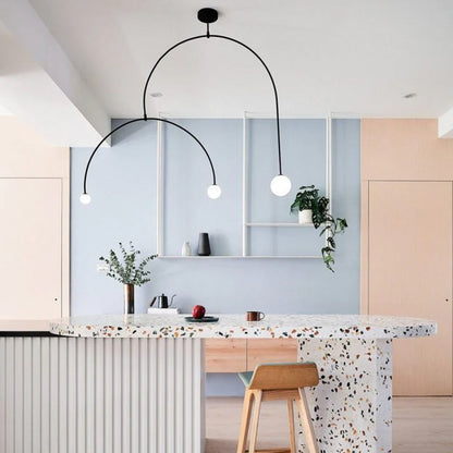 Arisha Minimalist Linear Mobile Pendant Light, Black