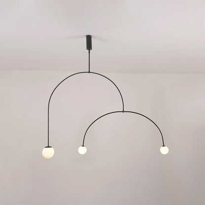 Arisha Minimalist Linear Mobile Pendant Light, Black