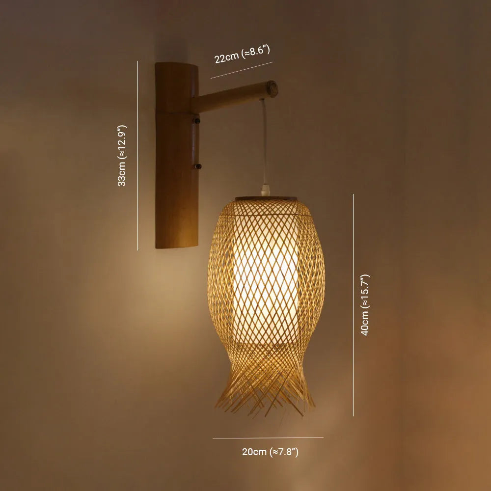 Ritta Applique Rustique, Muto Rotin Tissage LED, Applique Murale de Couloir