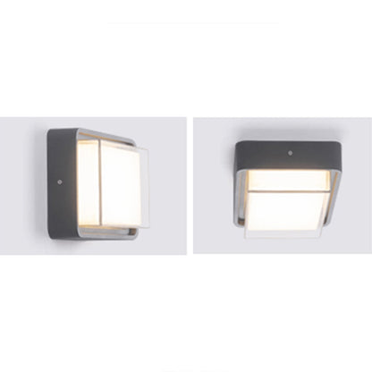 Ray Modern Flush Mount Ceiling Light, Metal/, Square/Round, Black/Brown