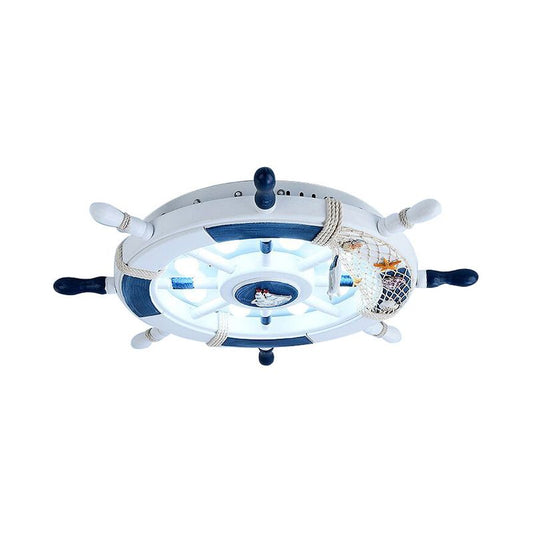Aria Modern Rudder metalen inbouwplafondlamp, wit/blauw voor kinderen