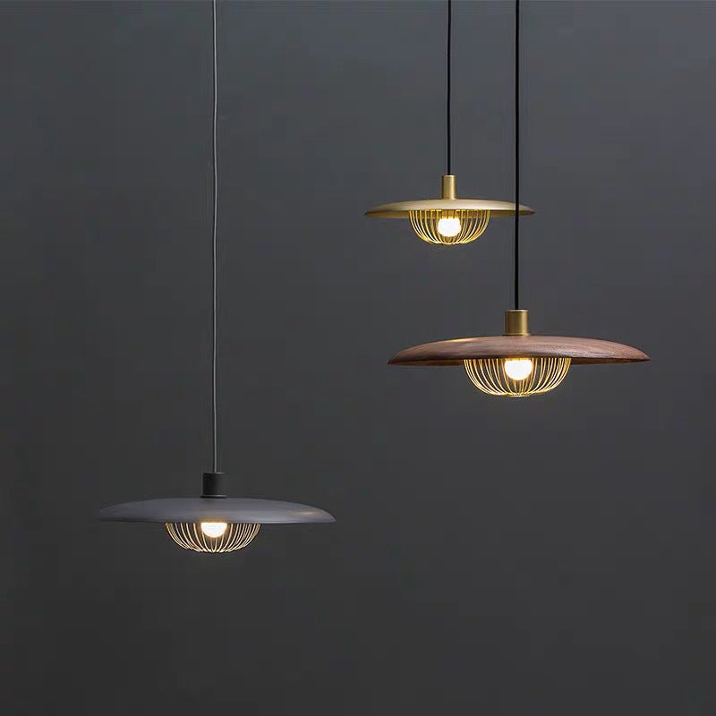 Arisha Modern Nordic Dome Pendant Light, Gold/Brown/Grey/Brown/Wood