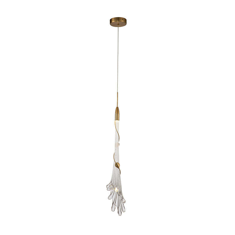 Arisha Lampe à suspension élégante en métal et verre en forme de fleur pour chambre à coucher
