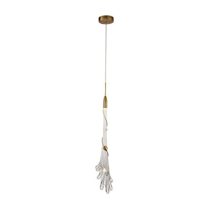 Arisha Lampe à suspension élégante en métal et verre en forme de fleur pour chambre à coucher