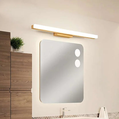 Arisha Modern Minimalist Linear Wooden Wall Lamp, Wood/Walnut