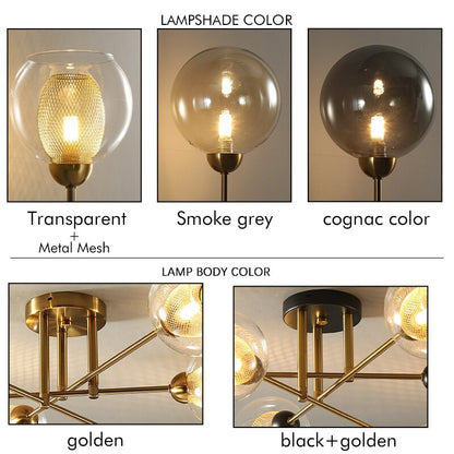 Valentina Lustre globe industriel en verre LED, 6 styles