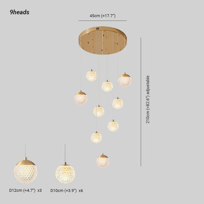 Arisha Multi Staircase Modern Art Deco Pendant Light, Gold