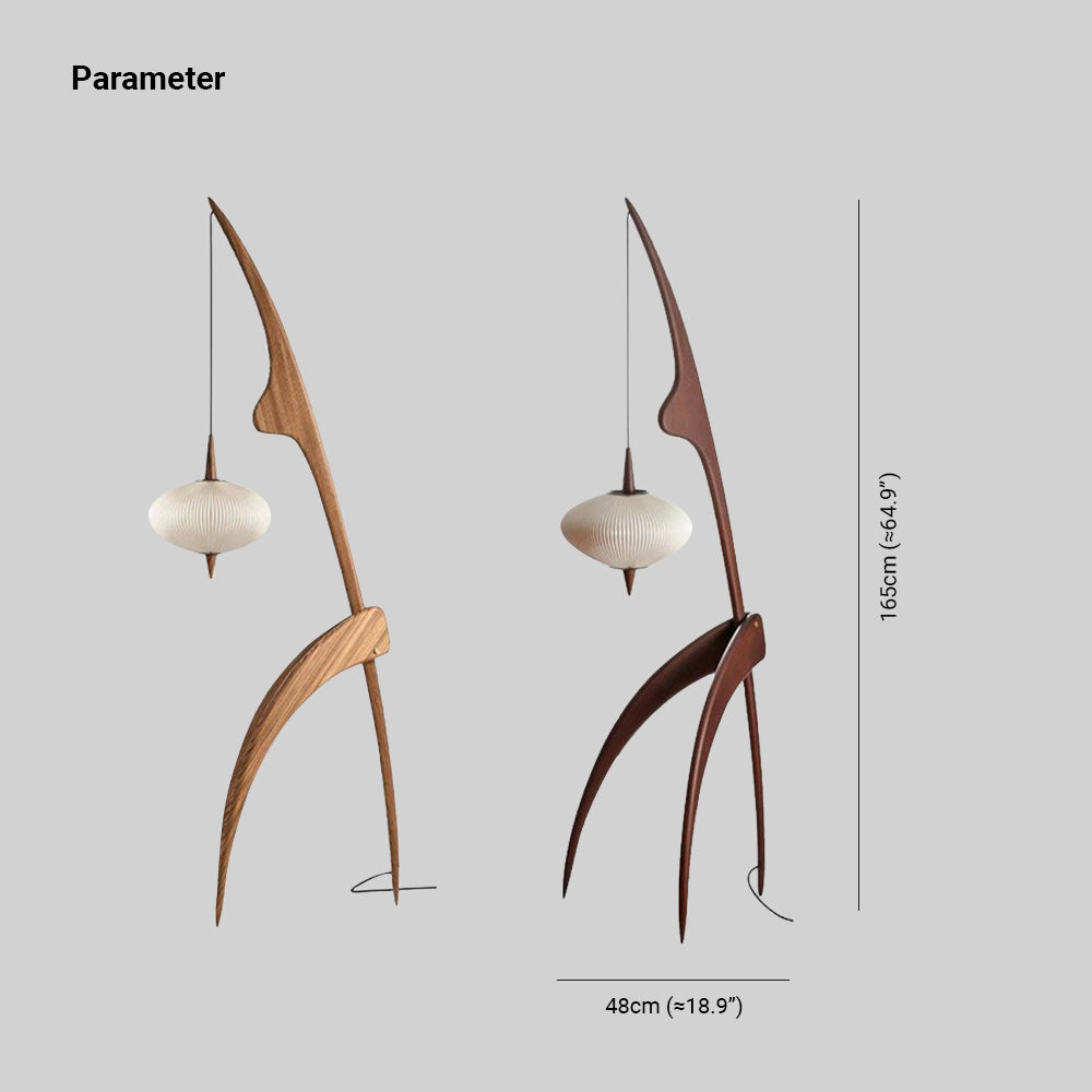 Mira Artificial Paper & Wood Floor Lamp