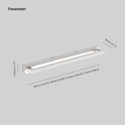 Arisha Elegant Rectangular Mirror Front Vanity Sliver White Wall Light