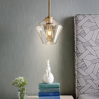 June Pendant Light Glass, Clear/Amber Diamond shape
