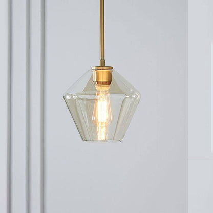 June Pendant Light Glass, Clear/Amber Diamond shape