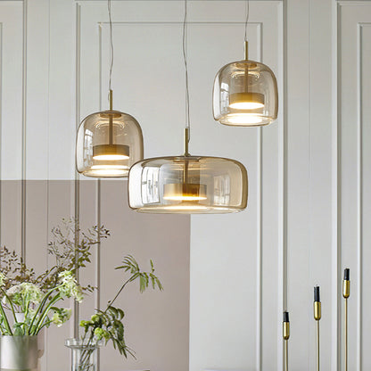 June Morden Glass Pendant Light Clear/Smoky/Amber