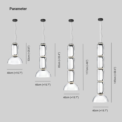 Valentina Minimalist Combination Glass Pendant Light, Clear