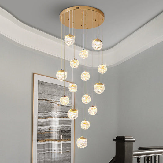 Arisha Multi Staircase moderne art-deco hanglamp, goud