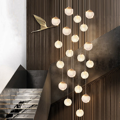 Arisha Multi Staircase Modern Art Deco Pendant Light, Gold