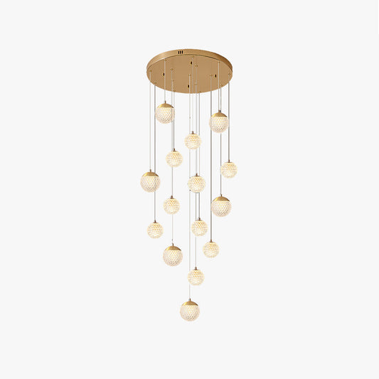 Arisha Multi Staircase moderne art-deco hanglamp, goud