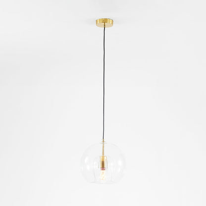 Suspension June en verre soufflé, coloris clair et ambre