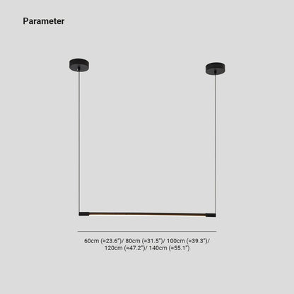 Zynar Minimalist Linear Pendant Light, Black