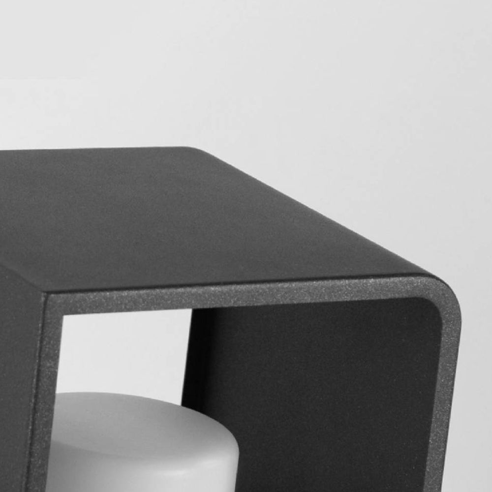 Ray Minimalistische Cuboid Candle Solar-Außenstehleuchte Schwarz