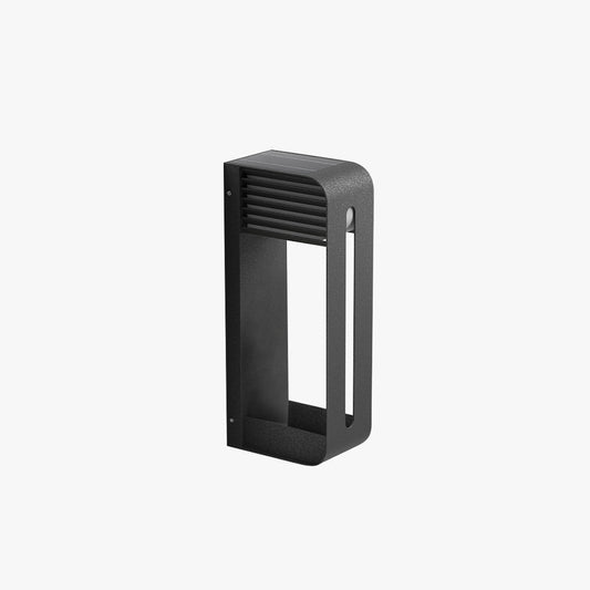 Ray Moderne rechteckige Metall-/Solar-Wandleuchte für Pflanzen im Freien, Schwarz
