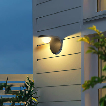 Ray Moderne Arc-Wandleuchte aus Metall/Solar, wasserdicht, verstellbar, für den Außenbereich, Schwarz