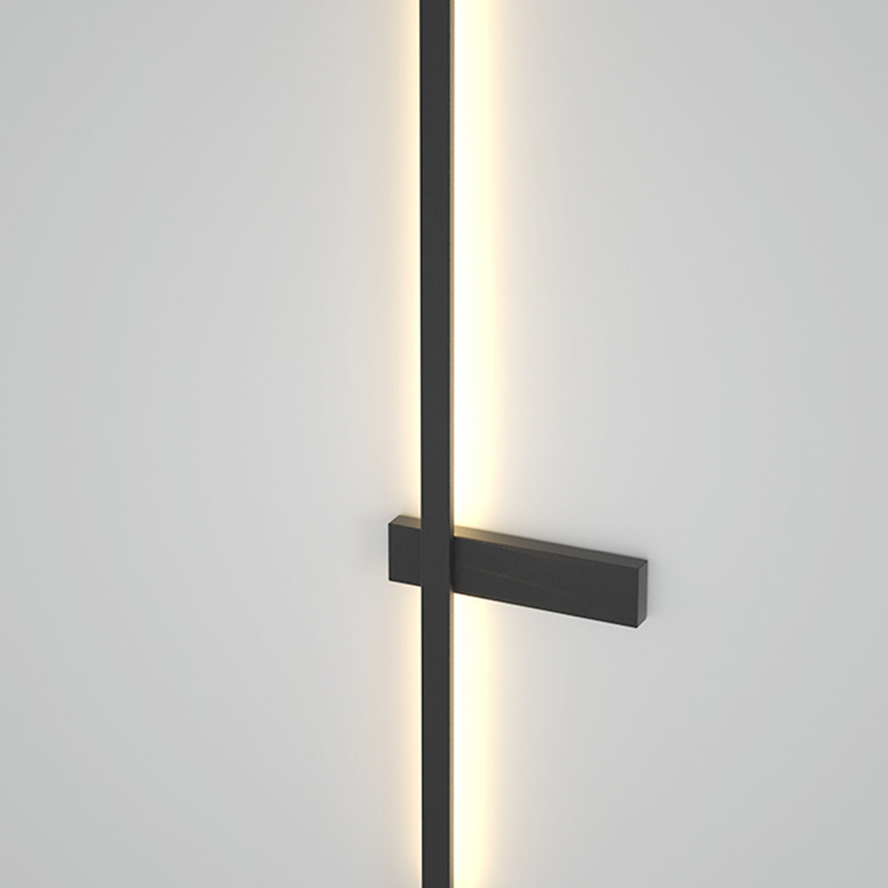 Ray Minimalist Duo-Linear Outdoor Wall Lamp, Black
