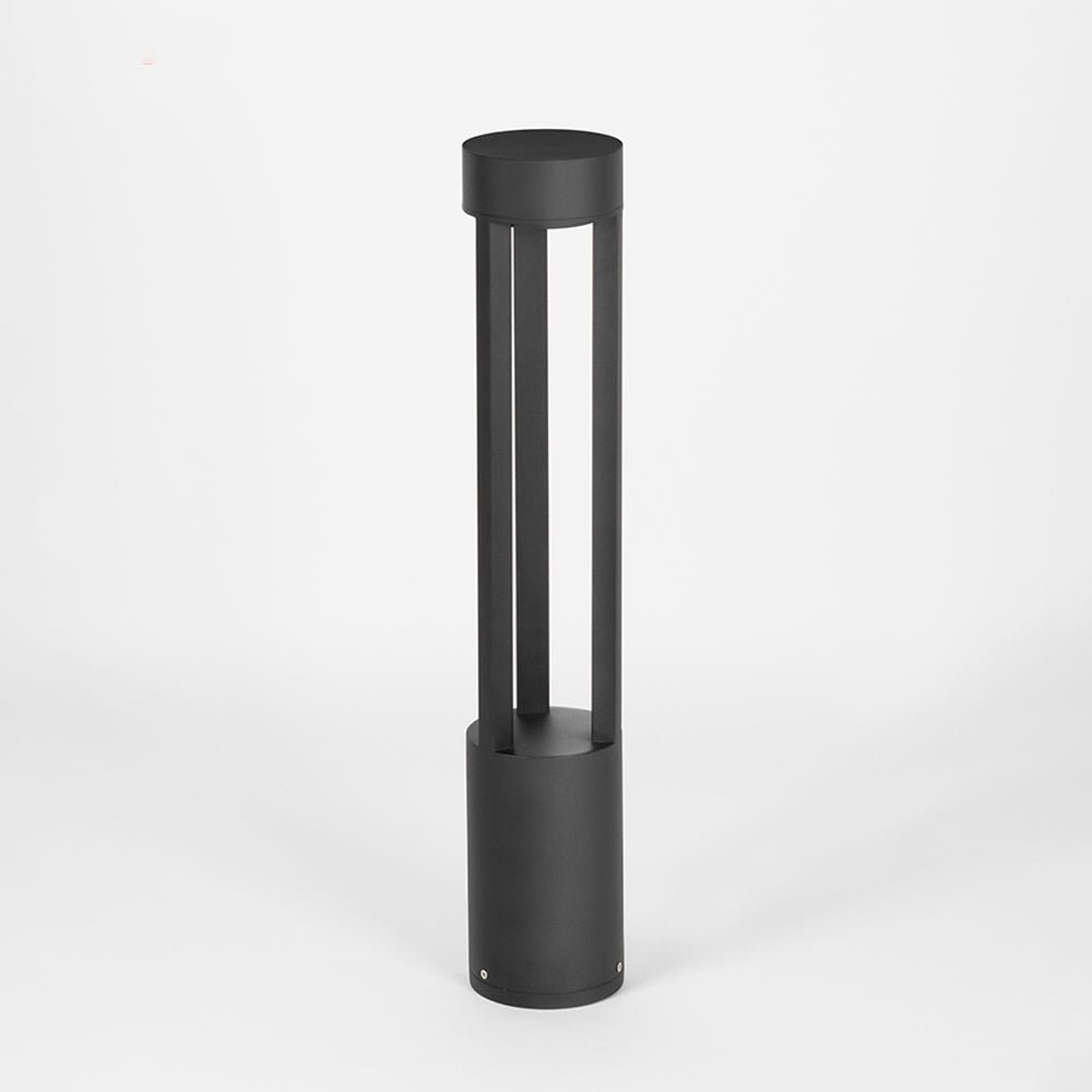 Lampe d'extérieur creuse cylindrique moderne Ray, noire