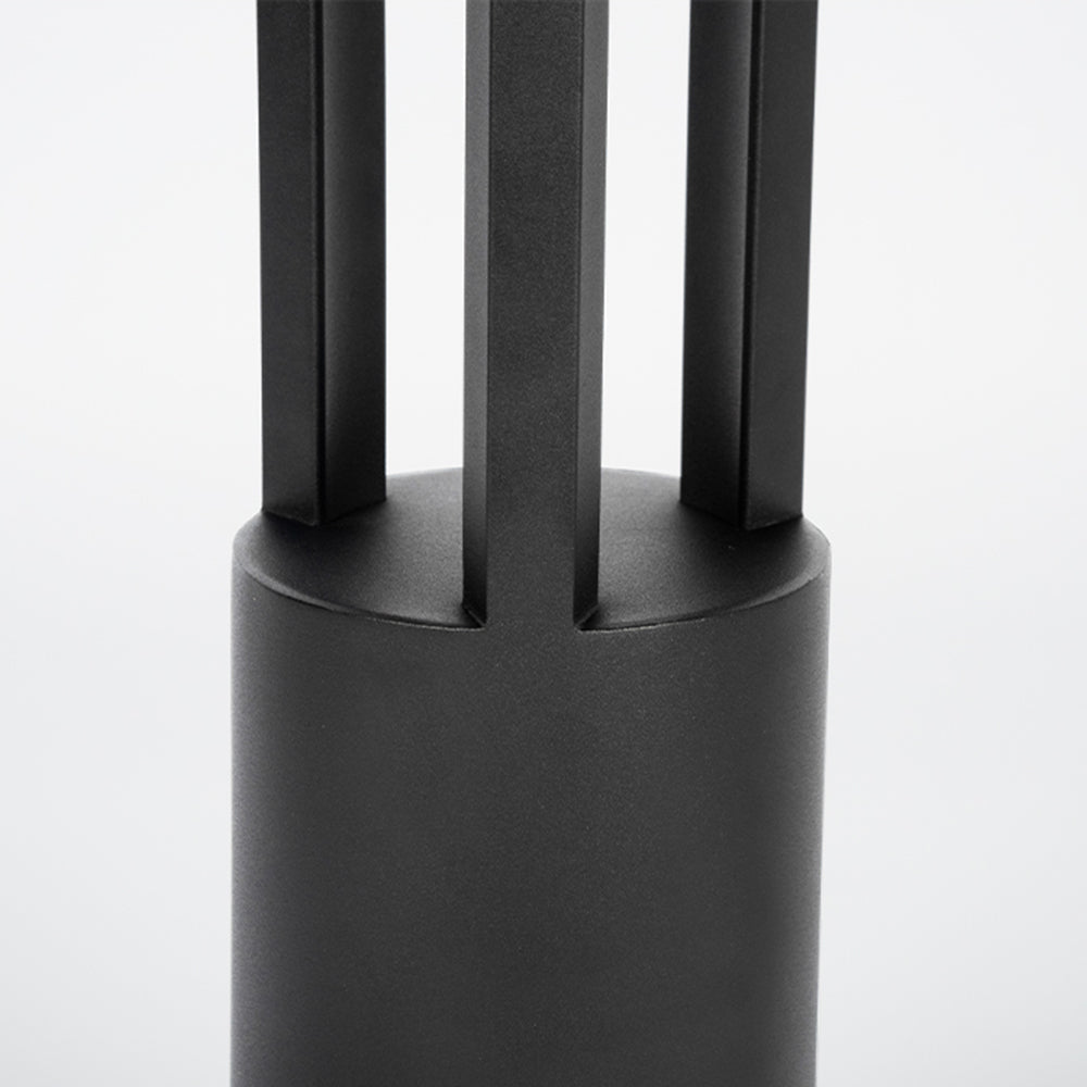 Lampe d'extérieur creuse cylindrique moderne Ray, noire