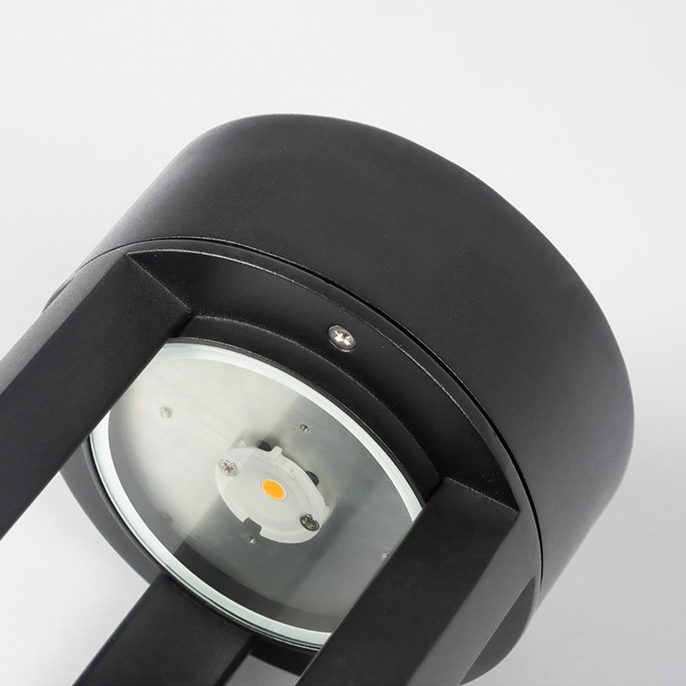 Lampe d'extérieur creuse cylindrique moderne Ray, noire