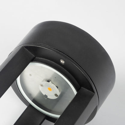 Lampe d'extérieur creuse cylindrique moderne Ray, noire