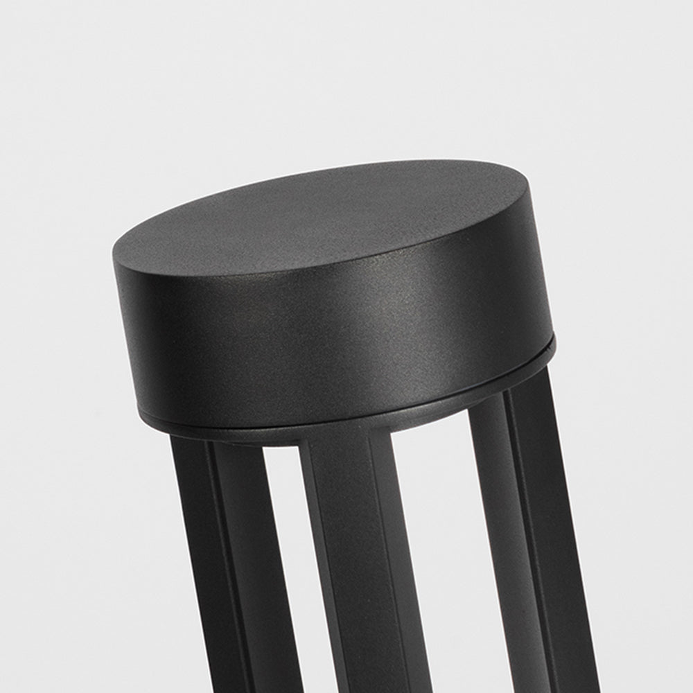 Lampe d'extérieur creuse cylindrique moderne Ray, noire