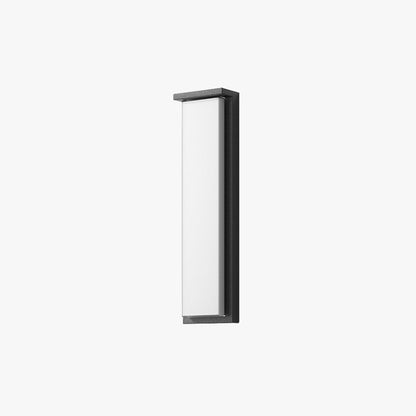 Ray Modern Minimalist Rectangular Metal Outdoor Wall Lamp, Black
