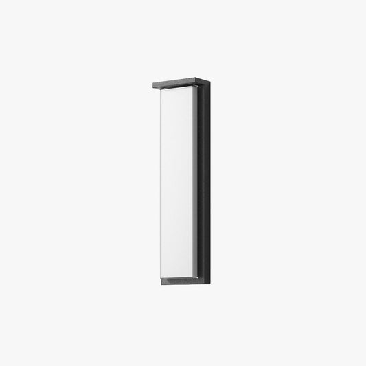 Ray Modern Minimalist Rectangular Metal Outdoor Wall Lamp, Black