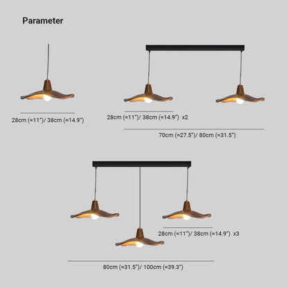 Arisha Pendant Light Wave Retro, Mahogany/Resin, Dining Room