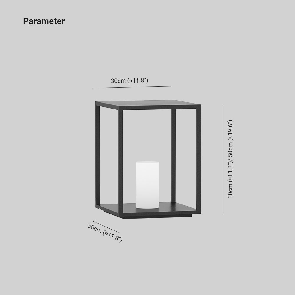 Ray Minimalistische rechteckige Solar-Außenbodenlampe aus Metall