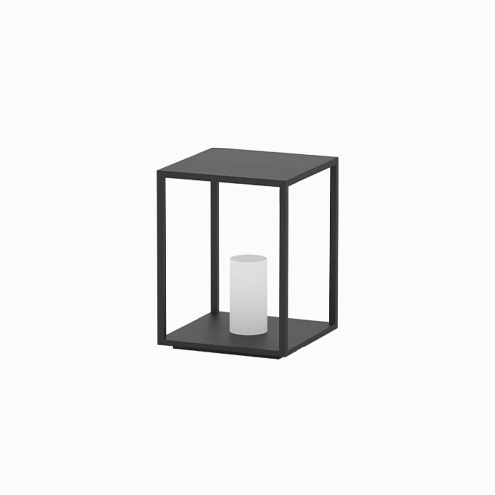 Ray Minimalistische rechteckige Solar-Außenbodenlampe aus Metall