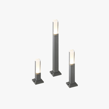Ray Modern Rectangular Column Solar Outdoor Path Light, Black