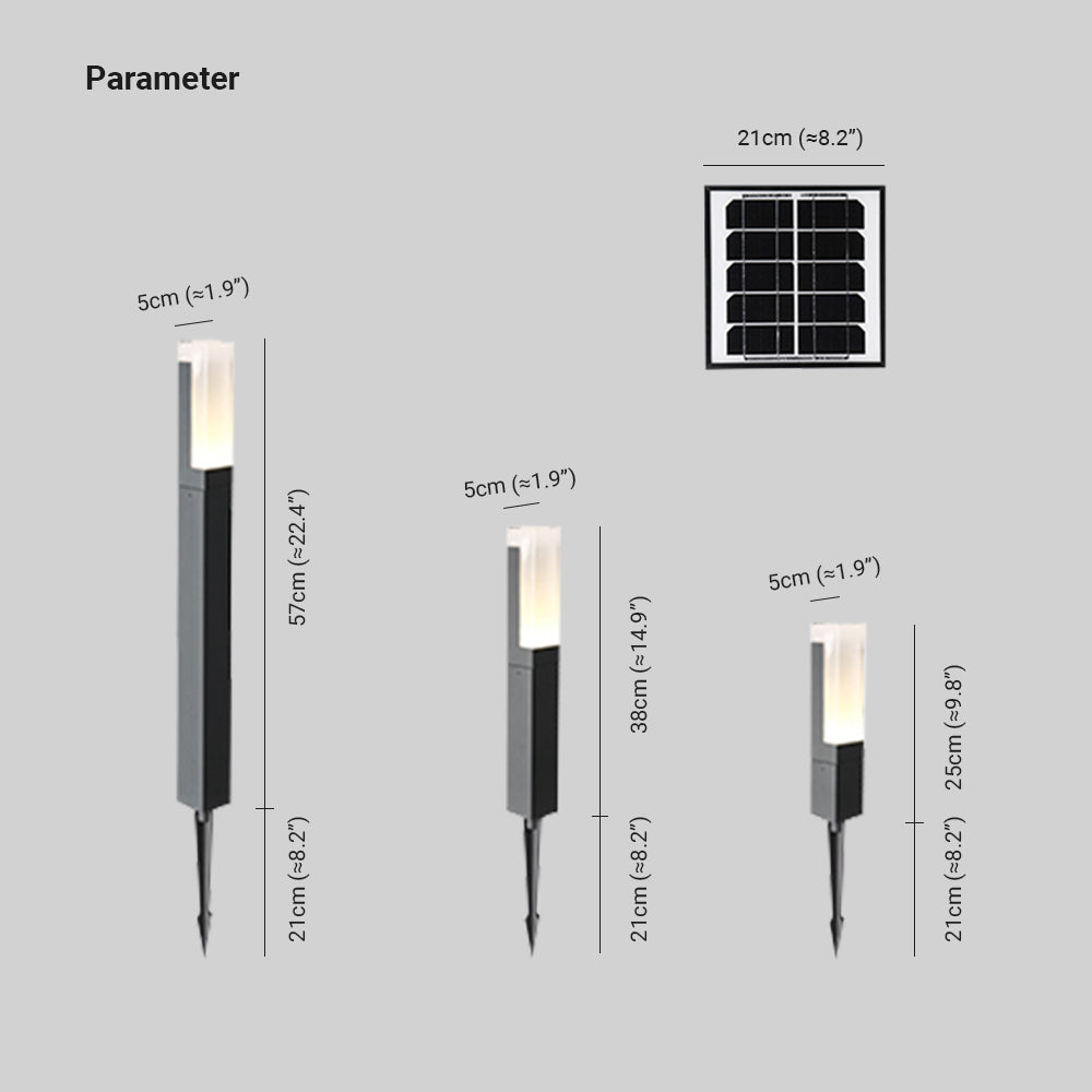 Moderne Solar-Wegeleuchte Ray aus Metall für den Außenbereich, Schwarz