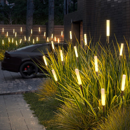 Ray Modern Metal Reed Solar Outdoor Black Post Light