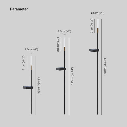 Ray Modern Metal Reed Solar Outdoor Black Post Light