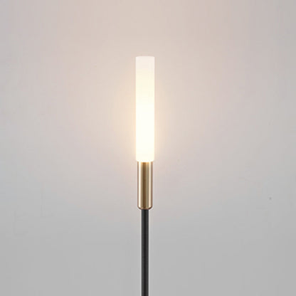 Ray Modern Metal Reed Solar Outdoor Black Post Light