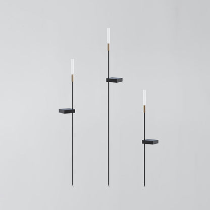 Ray Modern Metal Reed Solar Outdoor Black Post Light