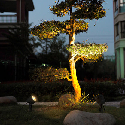 Ray Modern Round Glass/Metal Solar Outdoor Ground Lamp Spotlight