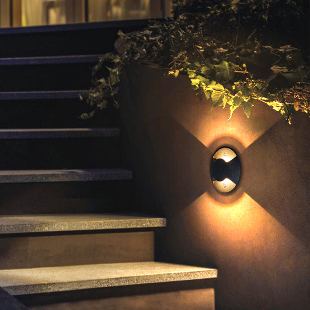 Spot lumineux extérieur/escalier cylindrique Ray, noir
