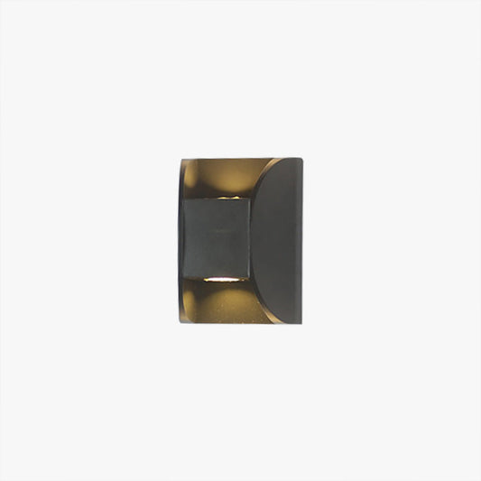 Ray Minimalist Up/Down Metal Outdoor Wall Lamp, Black