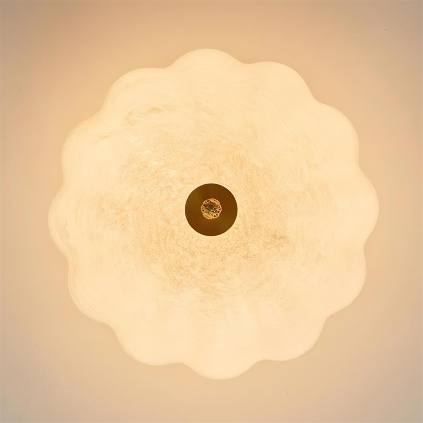 Plafonnier en laiton et verre avec élégante silhouette de pétales moderne