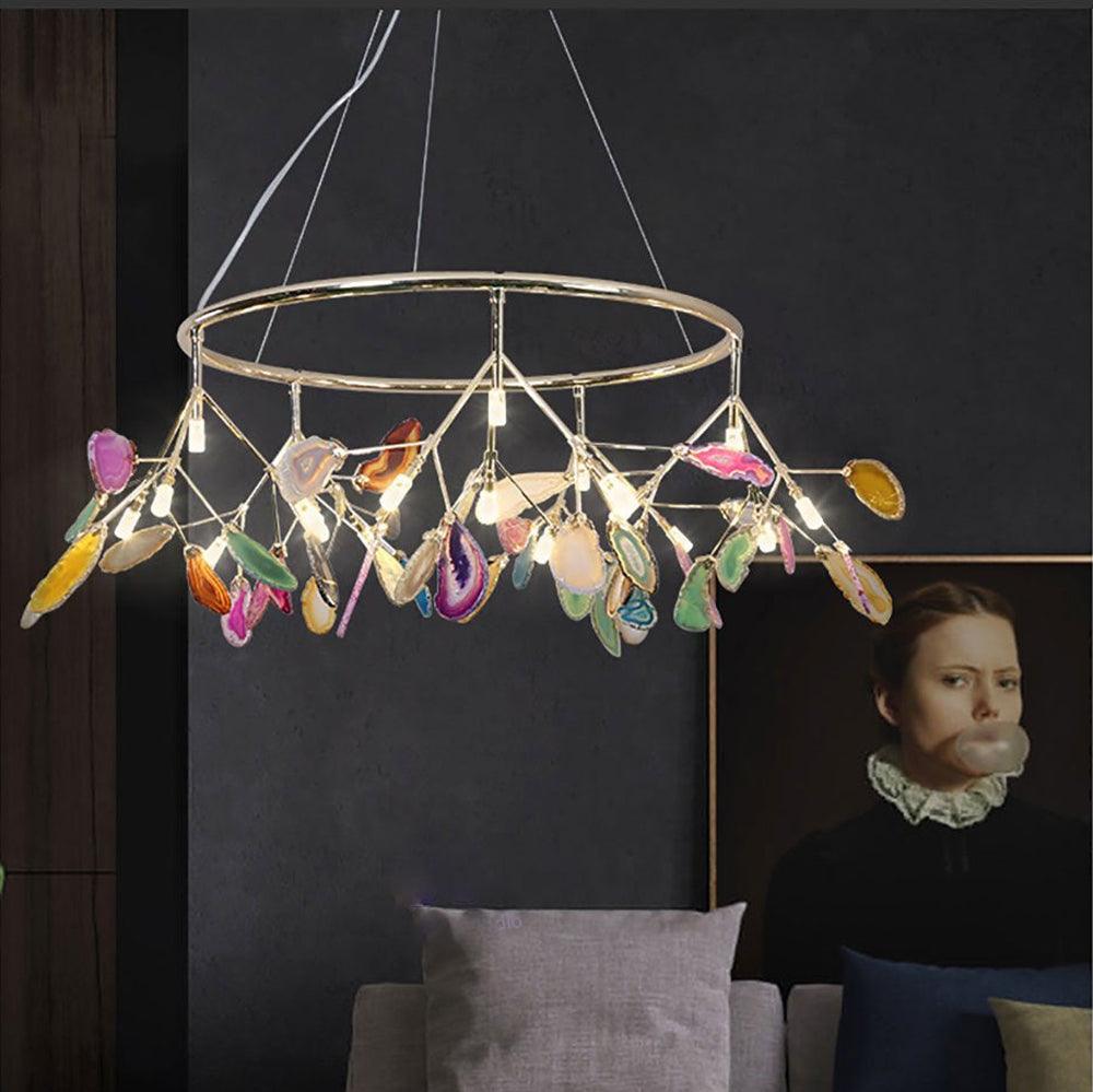 Agate Chandelier Colorful Branching