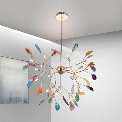 Agate Chandelier Colorful Branching