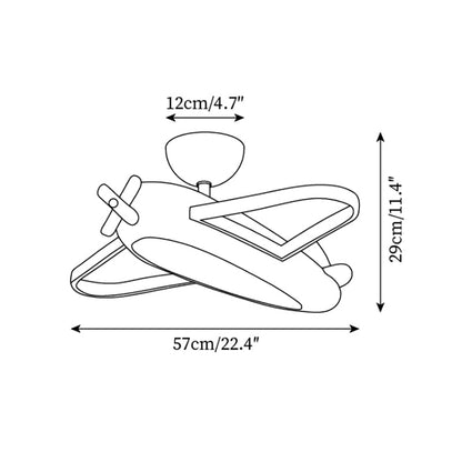 Plafonnier avion pour chambre d'enfant au charme ludique