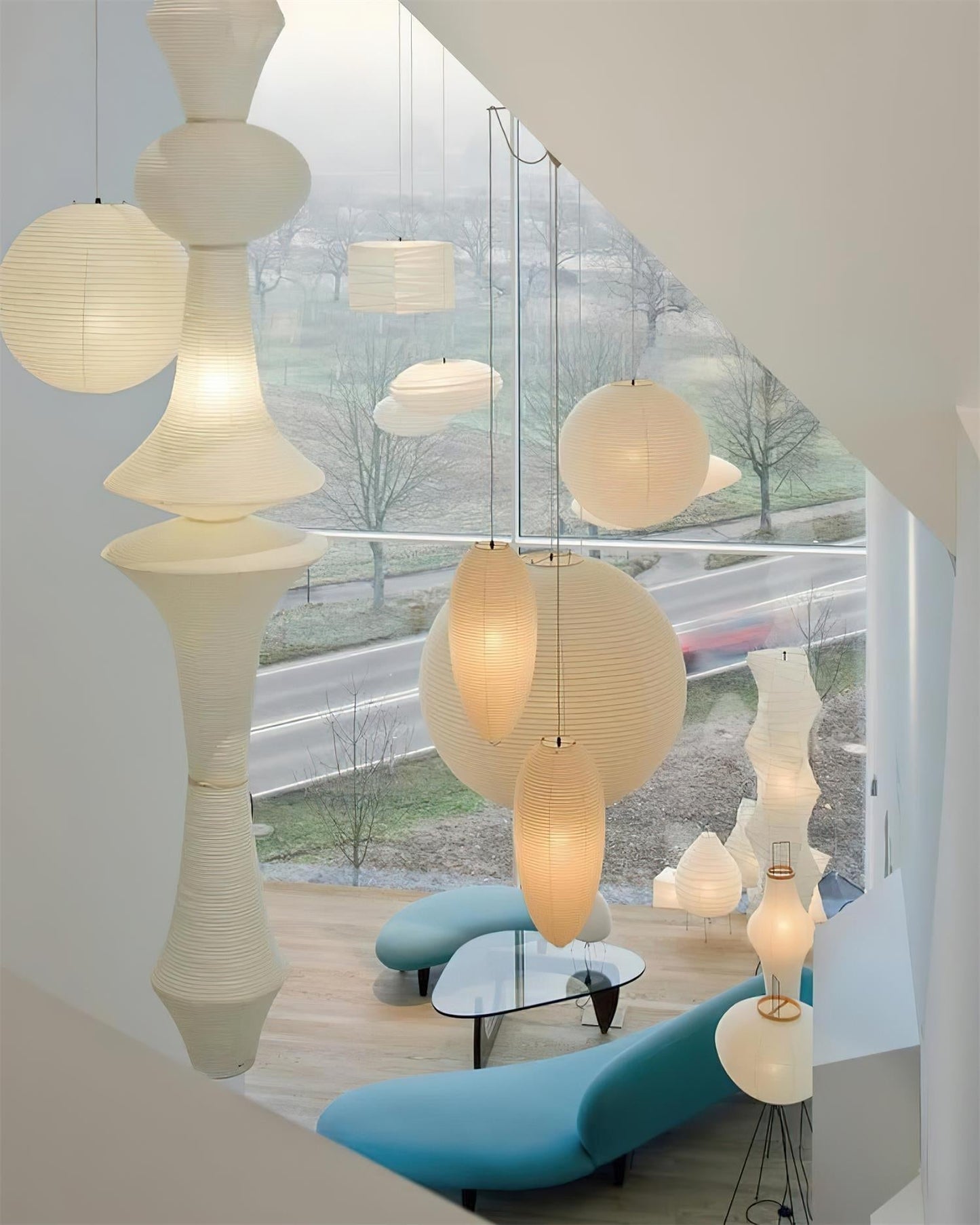Zyora Sculptural Paper Pendant Lamp